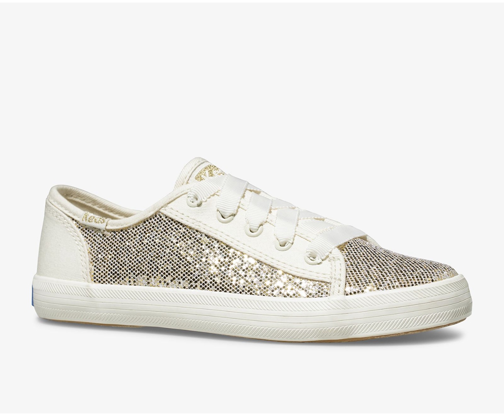 Basket Keds Enfant Blanche - Kickstart Metallic Sparkle - 240-BCYJQR